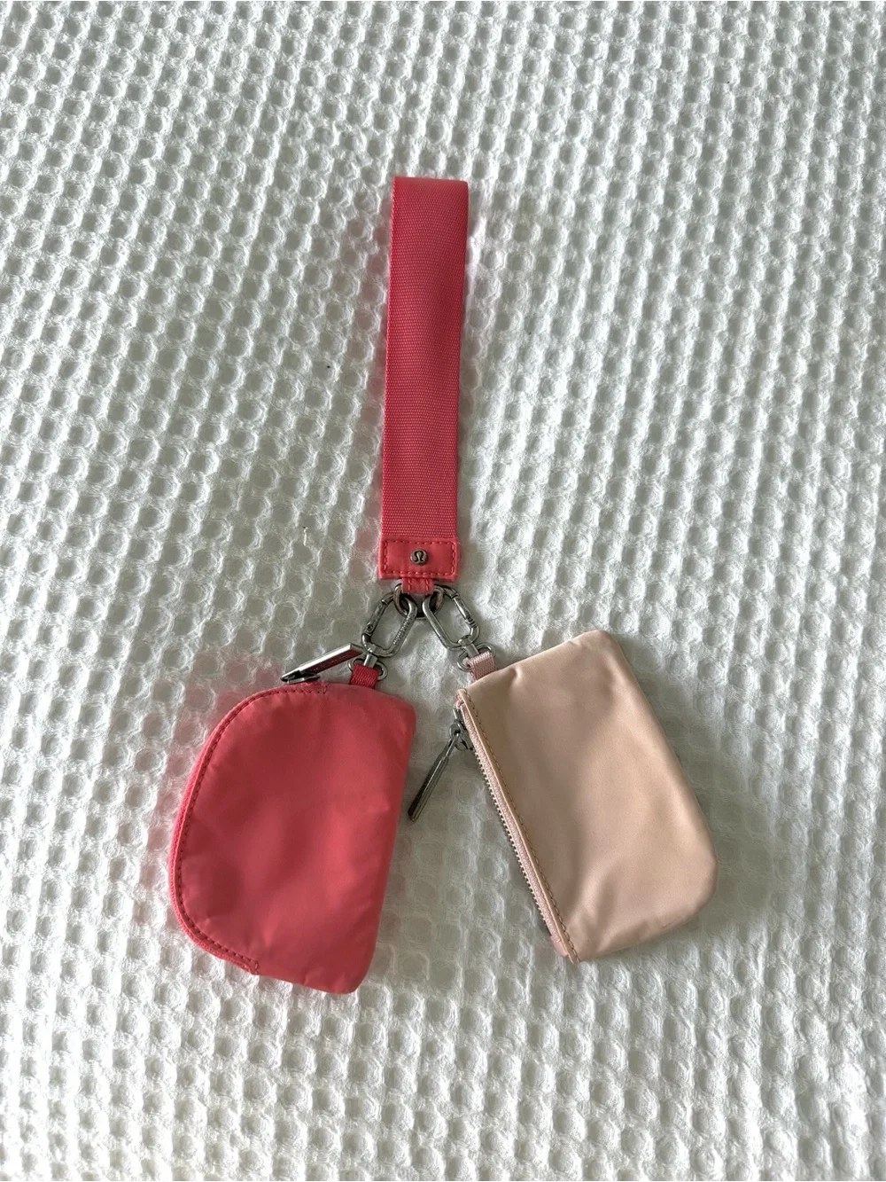 Lululemon Dual Pouch Wristlet in Pink Mist and Raspberry Cream